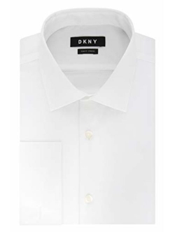 Men's Slim Fit Stretch Solid Dress Shirt With French Cuff