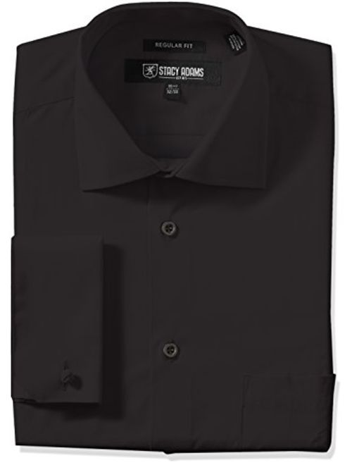 STACY ADAMS Men's Adjustable Collar Dress Shirt With French Cuff