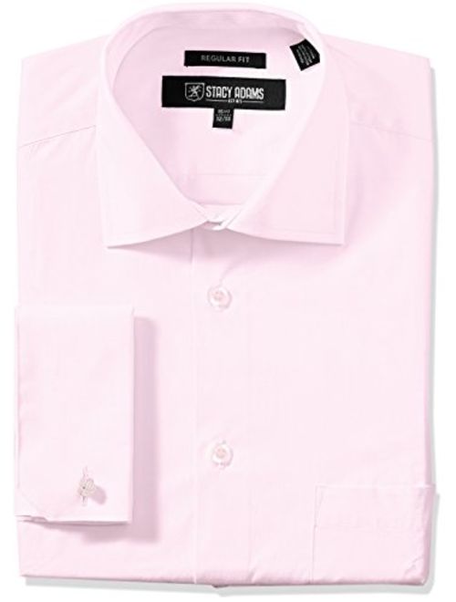 STACY ADAMS Men's Adjustable Collar Dress Shirt With French Cuff