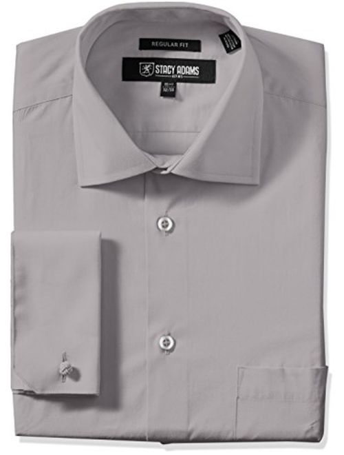 STACY ADAMS Men's Adjustable Collar Dress Shirt With French Cuff