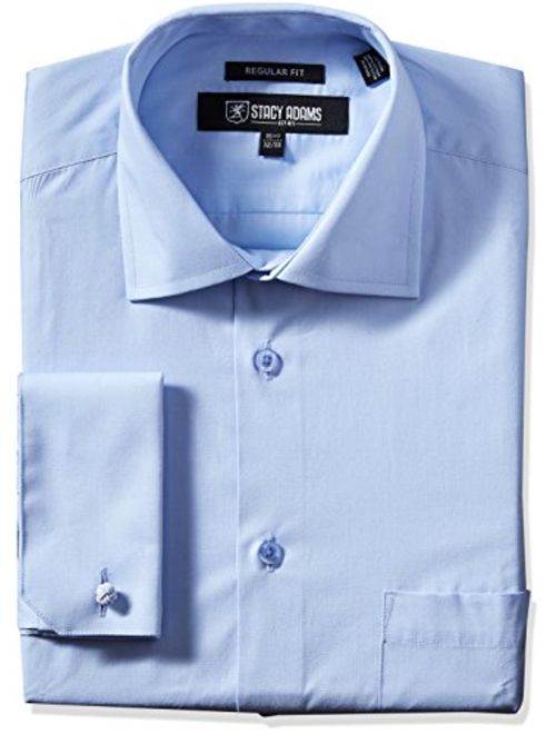 STACY ADAMS Men's Adjustable Collar Dress Shirt With French Cuff