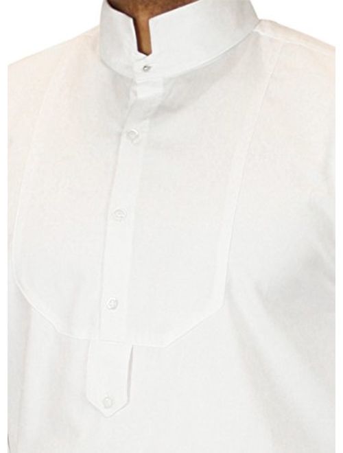 Historical Emporium Men's Victorian Collar Stud/Cufflink Convertible Dress Shirt