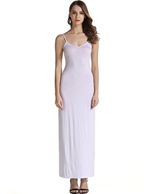 VETIOR Women's Adjustable Spaghetti Straps Long Cami Slip Dress