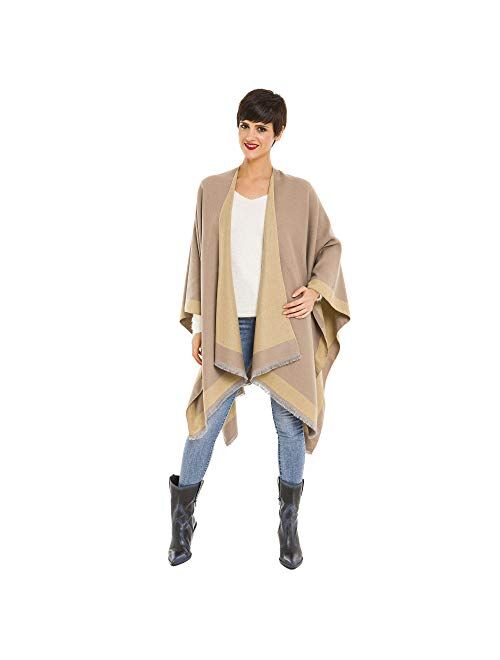 Cardigan Poncho Cape: Women Elegant Cardigan Shawl Wrap Sweater Coat for Spring