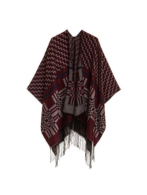 Cardigan Poncho Cape: Women Elegant Cardigan Shawl Wrap Sweater Coat for Spring