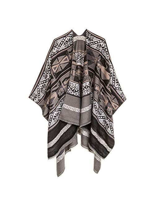 Cardigan Poncho Cape: Women Elegant Cardigan Shawl Wrap Sweater Coat for Spring