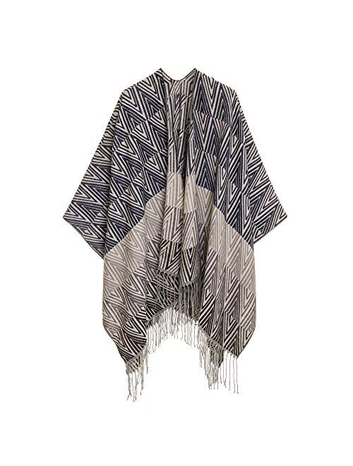 Cardigan Poncho Cape: Women Elegant Cardigan Shawl Wrap Sweater Coat for Spring