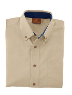 Men's Easy Blend Long-Sleeve Twill Shirt with Stain-Release