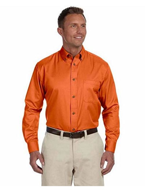 Men's Easy Blend Long-Sleeve Twill Shirt with Stain-Release