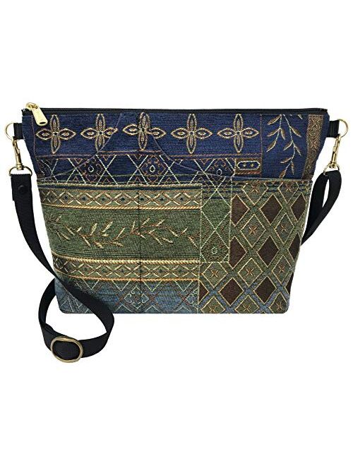 Danny K. Women's Tapestry Bag Shoulder Handbag, Large Zipper Purse Handmade in the USA