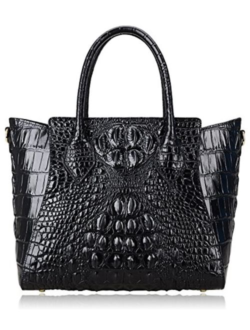 PIJUSHI Embossed Crocodile Handbags for Ladies Designer Purses Top Handle Shoulder Bag