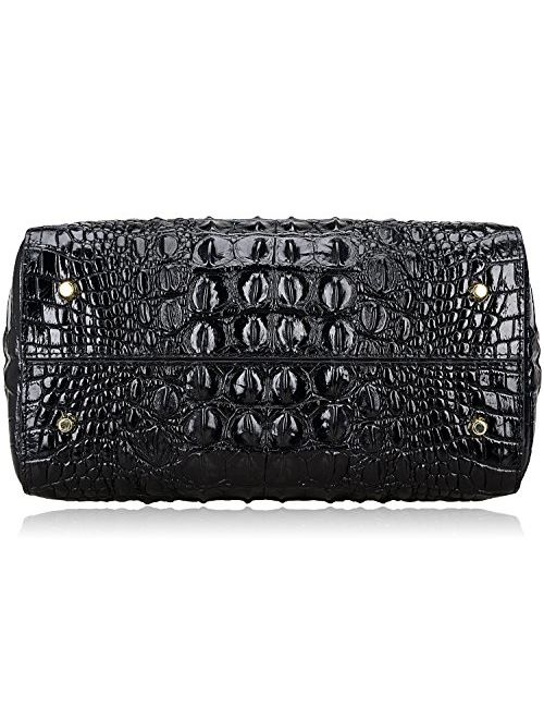 PIJUSHI Embossed Crocodile Handbags for Ladies Designer Purses Top Handle Shoulder Bag