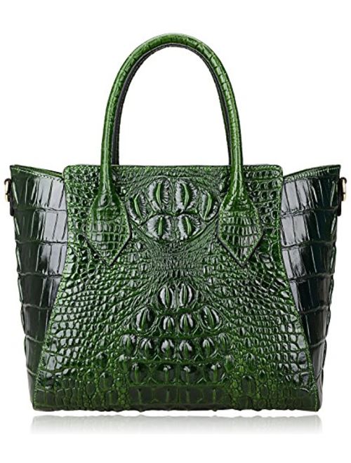 PIJUSHI Embossed Crocodile Handbags for Ladies Designer Purses Top Handle Shoulder Bag