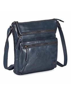 Leather Crossbody Purses and Handbags for Women-Premium Crossover Bag Over the Shoulder Womens