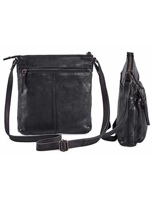 Leather Crossbody Purses and Handbags for Women-Premium Crossover Bag Over the Shoulder Womens