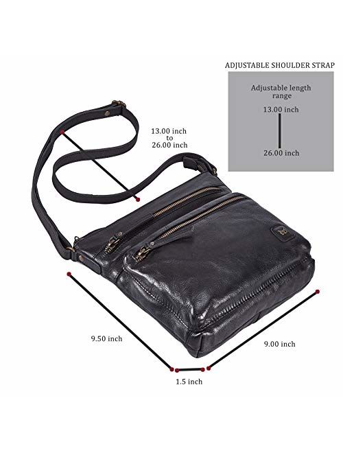 Leather Crossbody Purses and Handbags for Women-Premium Crossover Bag Over the Shoulder Womens