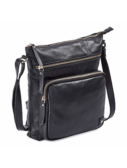 Leather Crossbody Purses and Handbags for Women-Premium Crossover Bag Over the Shoulder Womens