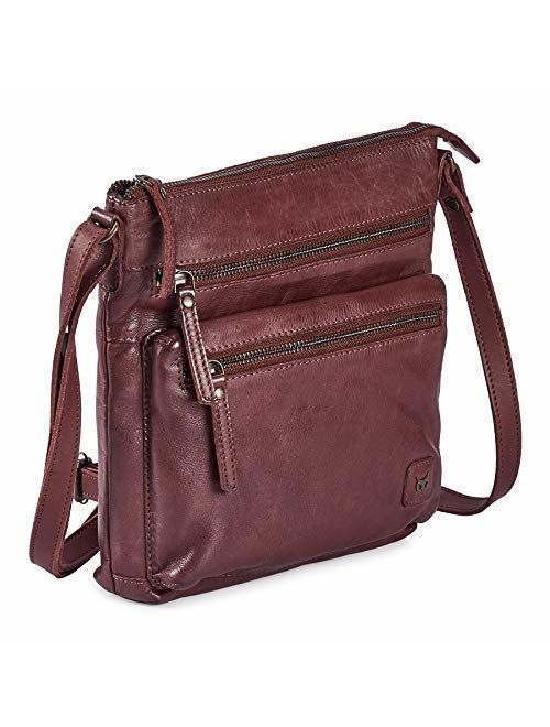 Leather Crossbody Purses and Handbags for Women-Premium Crossover Bag Over the Shoulder Womens