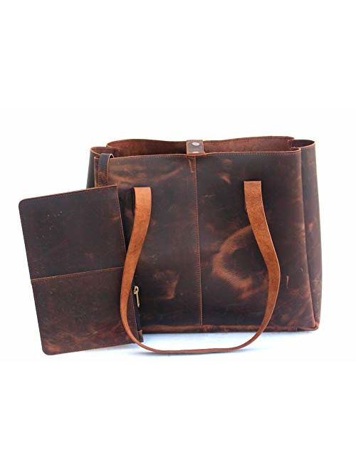 Genuine Soft Buffalo Leather Tote Bag Elegant Shopper Shoulder Bags by Lust Leather