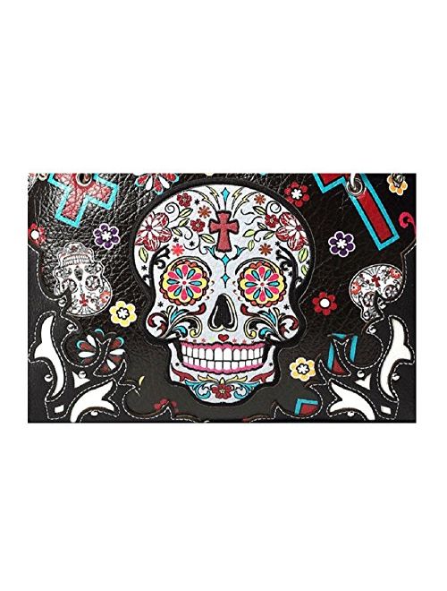 Sugar Skull Purse with Concealed Carry Pocket Day of The Dead Handbag