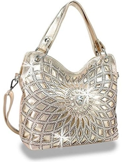 Zzfab Double Handles Starburst Bling Purse