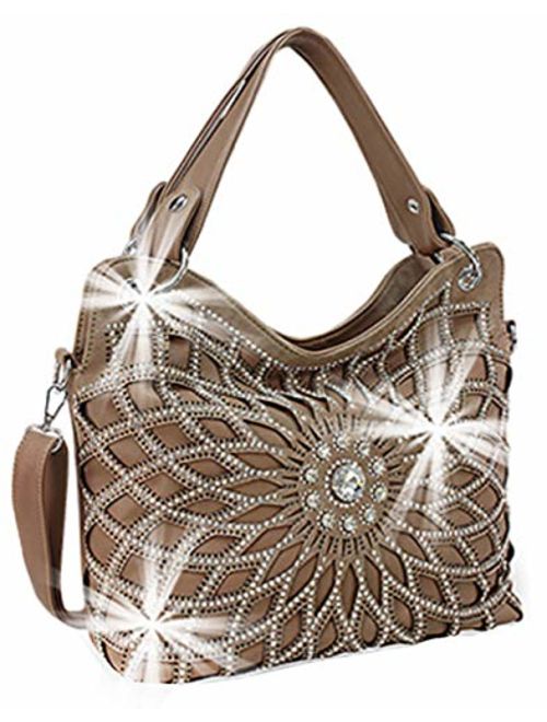 Zzfab Double Handles Starburst Bling Purse