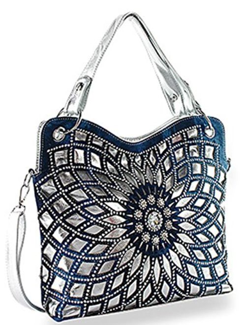 Zzfab Double Handles Starburst Bling Purse