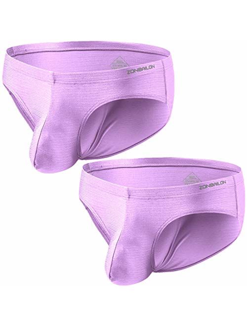 ZONBAILON Mesh Underwear for Men Briefs Enhancing Bulge Big Pouch  Underpants Ultra Soft Stretch Breathable ML XL 2XL