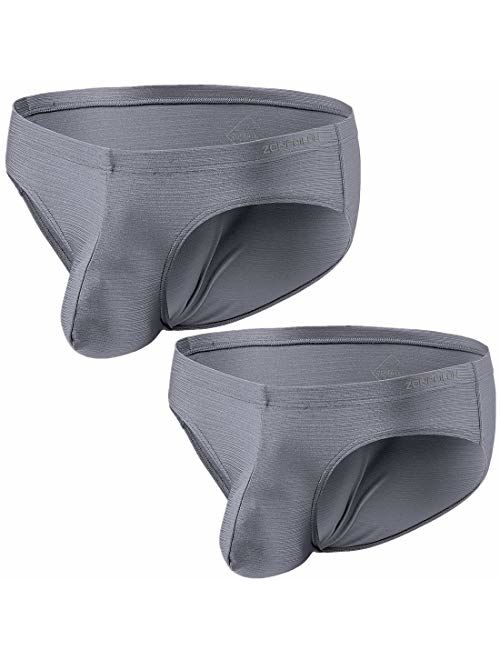 ZONBAILON Mens Bulge Enhancing Underwear Sexy Big Bulge Pouch Low Rise Briefs Bikini Pack