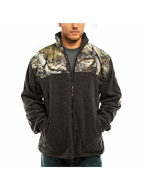 Trailcrest Men's C-Max Full Zip Polar Fleece Jacket, Mossy Oak Mountain Country Camo