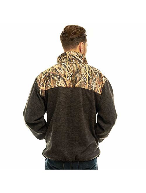 Trailcrest Men's C-Max Full Zip Polar Fleece Jacket, Mossy Oak Shadow Grass Blades Camo