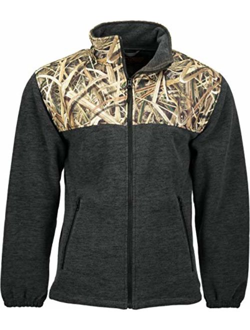 Trailcrest Men's C-Max Full Zip Polar Fleece Jacket, Mossy Oak Shadow Grass Blades Camo