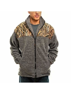 TrailCrest Men's C-Max Full Zip Polar Fleece Jacket, Mossy Oak Camo Patterns