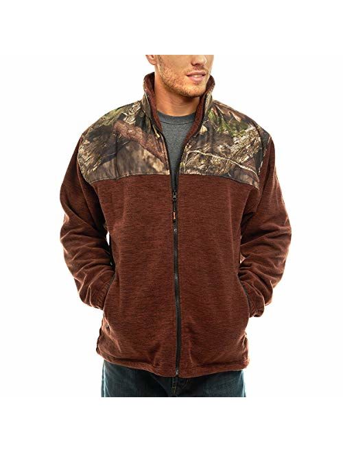 TrailCrest Men's C-Max Full Zip Polar Fleece Jacket, Mossy Oak Camo Patterns