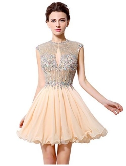 Sarahbridal Women's Short Tulle Beading Homecoming Dresses 2020 Prom Party Embellished Gowns