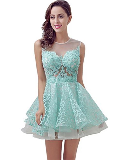 Sarahbridal Women's Short Tulle Beading Homecoming Dresses 2020 Prom Party Embellished Gowns