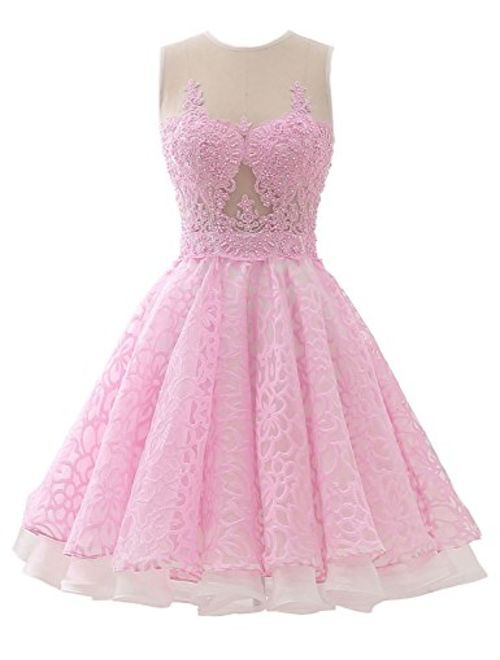 Sarahbridal Women's Short Tulle Beading Homecoming Dresses 2020 Prom Party Embellished Gowns