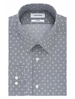 Men's Dress Shirt Slim Fit Non Iron Stretch Print