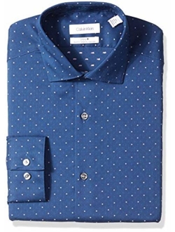 Men's Dress Shirt Slim Fit Non Iron Stretch Print