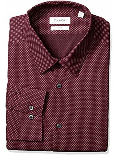 Calvin Klein Men's Dress Shirt Slim Fit Non Iron Stretch Print