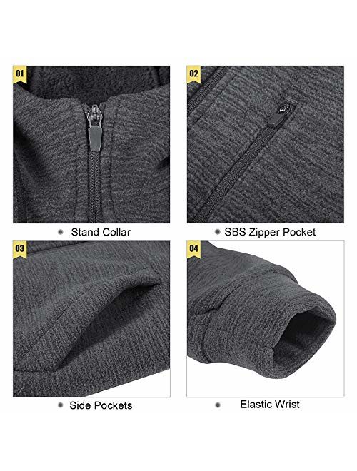 CAMEL Men Fleece Hoodie Jacket Sherpa Lined Full Zip Up Sweatshirt Winter Coat Casual Sport Outwear