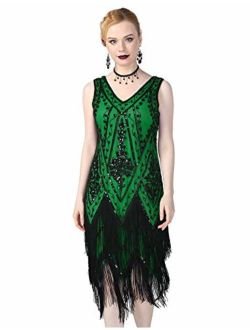 Women's 1920s Flapper Dress Embellished Vintage Swing Fringed Gatsby Roaring 20s Dress