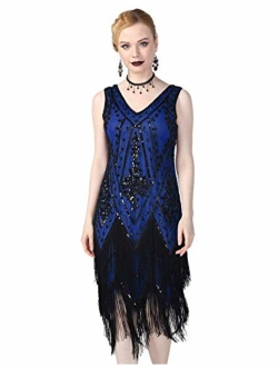 Women's 1920s Flapper Dress Embellished Vintage Swing Fringed Gatsby Roaring 20s Dress