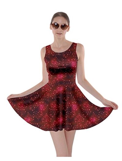 CowCow Womens Starry Night Sky Moon Stars Space Constellations Planets Mrs Frizzle Skater Dress, XS-5XL