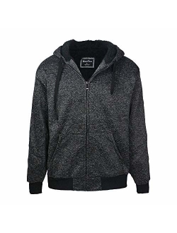 LeeHanTon Fashion Hoodies for Men Full Zip Up Sherpa Lined Sports Sweatshirts Mens Winter Fleece Fabric Jacket with Hood