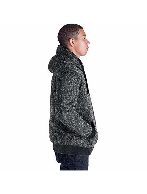 LeeHanTon Fashion Hoodies for Men Full Zip Up Sherpa Lined Sports Sweatshirts Mens Winter Fleece Fabric Jacket with Hood