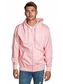 Zeratova Mens Full Zip up Hoodie Fleece Heavyweight Hooded Jacket Sweatshirt Long Sleeve