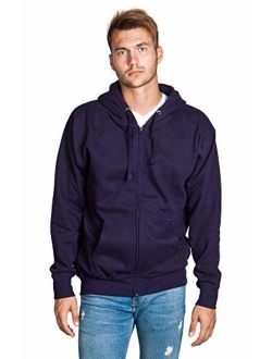 Zeratova Mens Full Zip up Hoodie Fleece Heavyweight Hooded Jacket Sweatshirt Long Sleeve