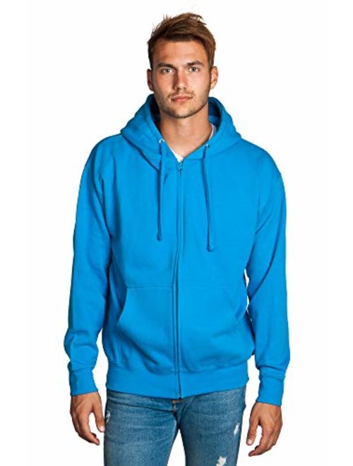 Zeratova Mens Full Zip up Hoodie Fleece Heavyweight Hooded Jacket Sweatshirt Long Sleeve