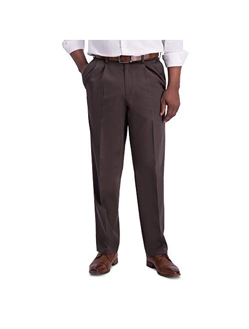 Haggar Men's Premium No Iron Khaki Classic Fit Pleat Front Regular and Big & Tall Sizes